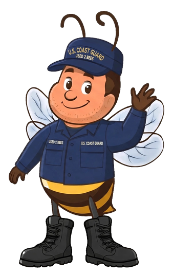 Male Used 2 Bees Coast Guard mascot in Coast Guard working uniform