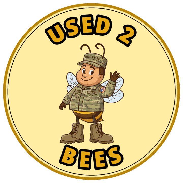 Used 2 Bees circle sticker — Army Camo (Male)