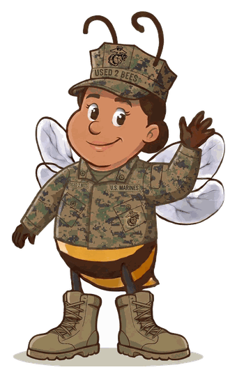 Female Used 2 Bees Marines mascot in Camouflage utility