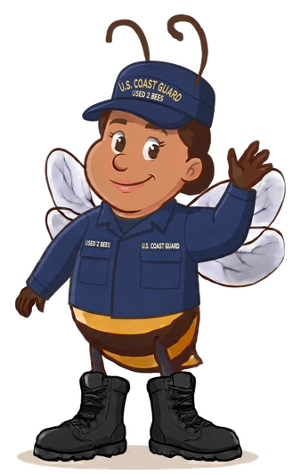 Female Used 2 Bees Coast Guard mascot in Coast Guard working uniform