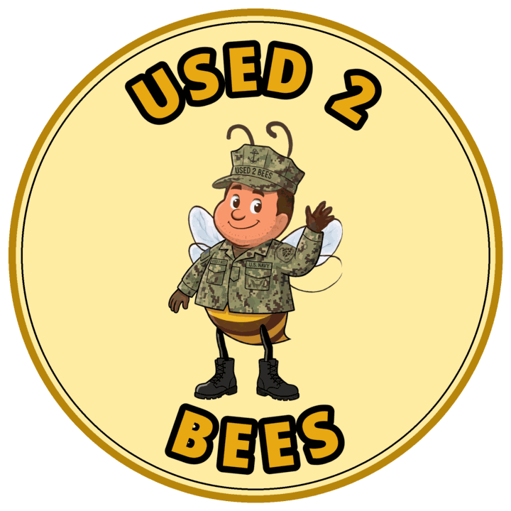 Used 2 Bees circle sticker — Navy Camo (Male)